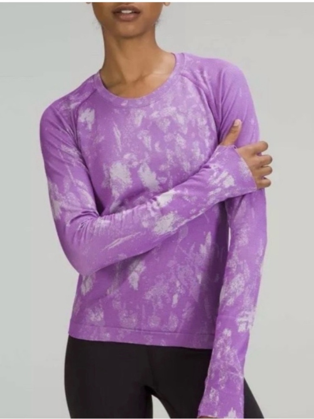 lululemon Swiftly 2.0 PurpleTie-Dye Long Sleeve Top size 6